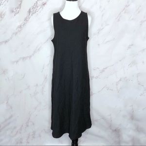 Eileen Fisher Black Wool Sleeveless Maxi Dress